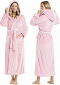 NY Threads Premium Womens Hooded Fleece Bathrobe - Soft Plush Lounger