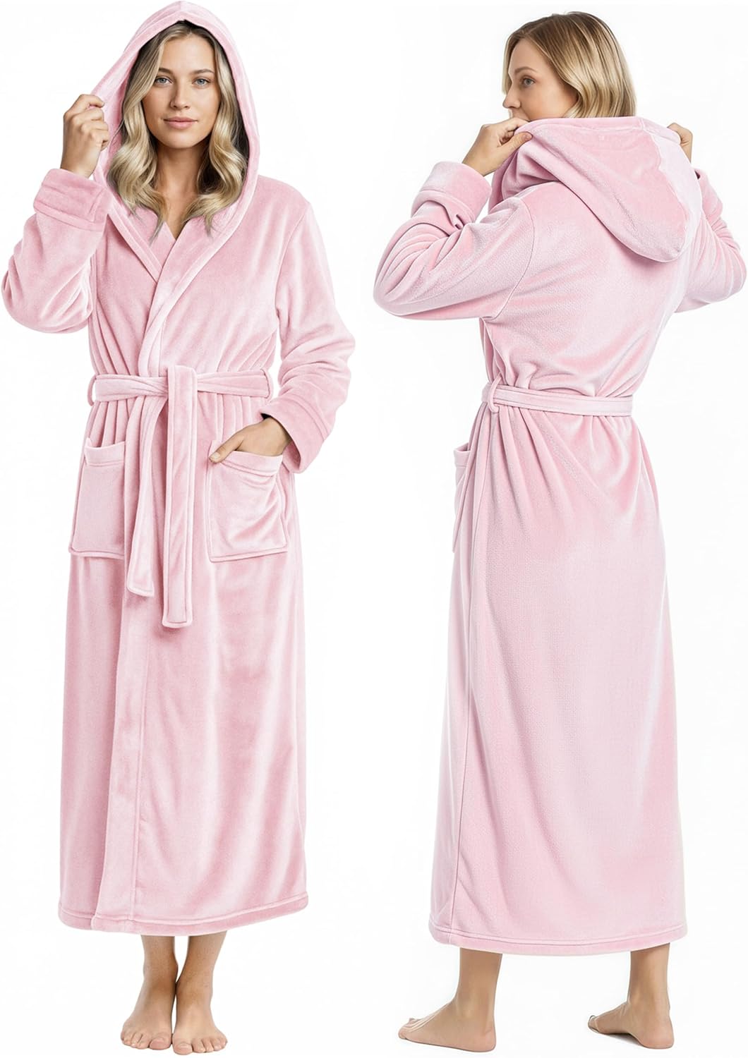 Premium Womens Hooded Fleece Bathrobe for Ultimate Comfort