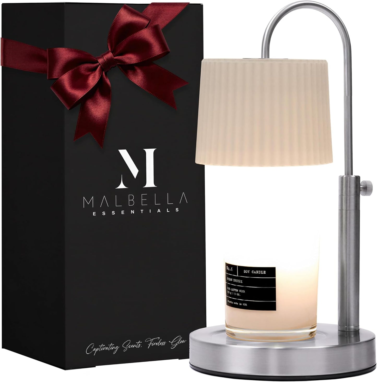 Dimmable Glass Candle Warmer Lamp with Timer for Scented Candles