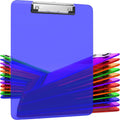25 Transparent Colored Clipboards Bulk for Classroom - Durable