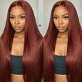 30 Inch 13x6 Reddish Brown Lace Front Wig 180% Density - Natural Look