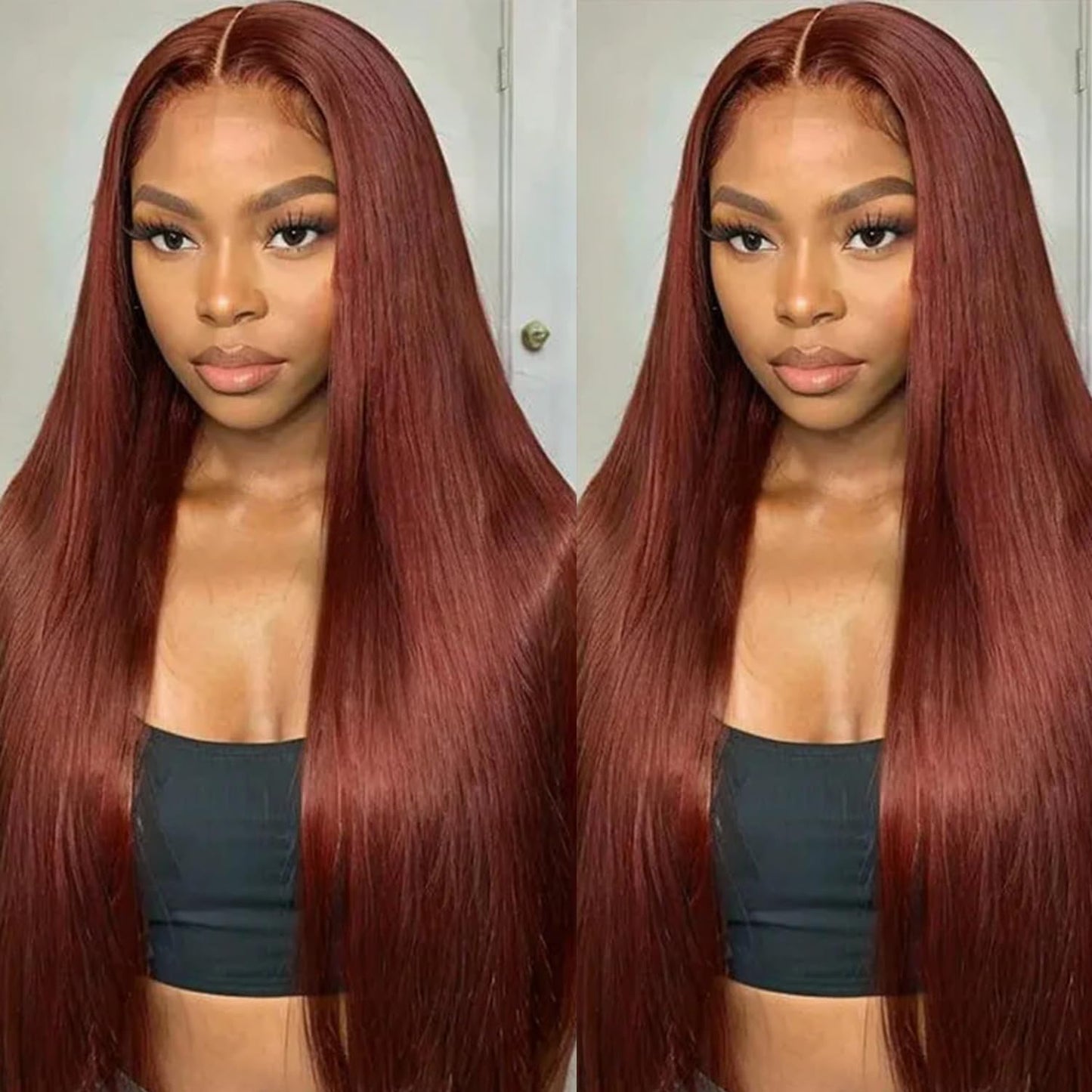 30 Inch Reddish Brown Lace Front Wigs Human Hair for Women