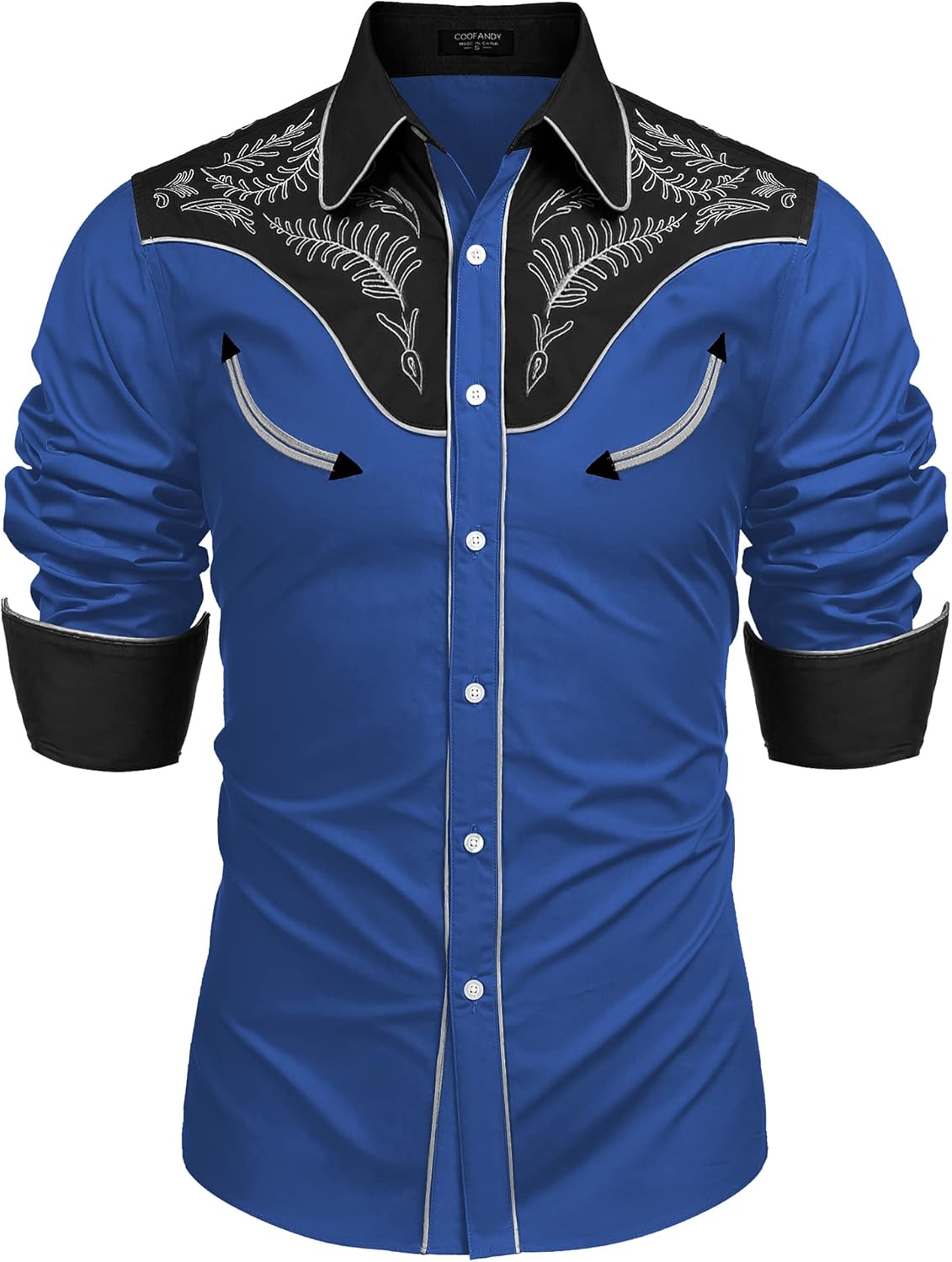 COOFANDY Men's Western Cowboy Shirt for Stylish Casual Wear