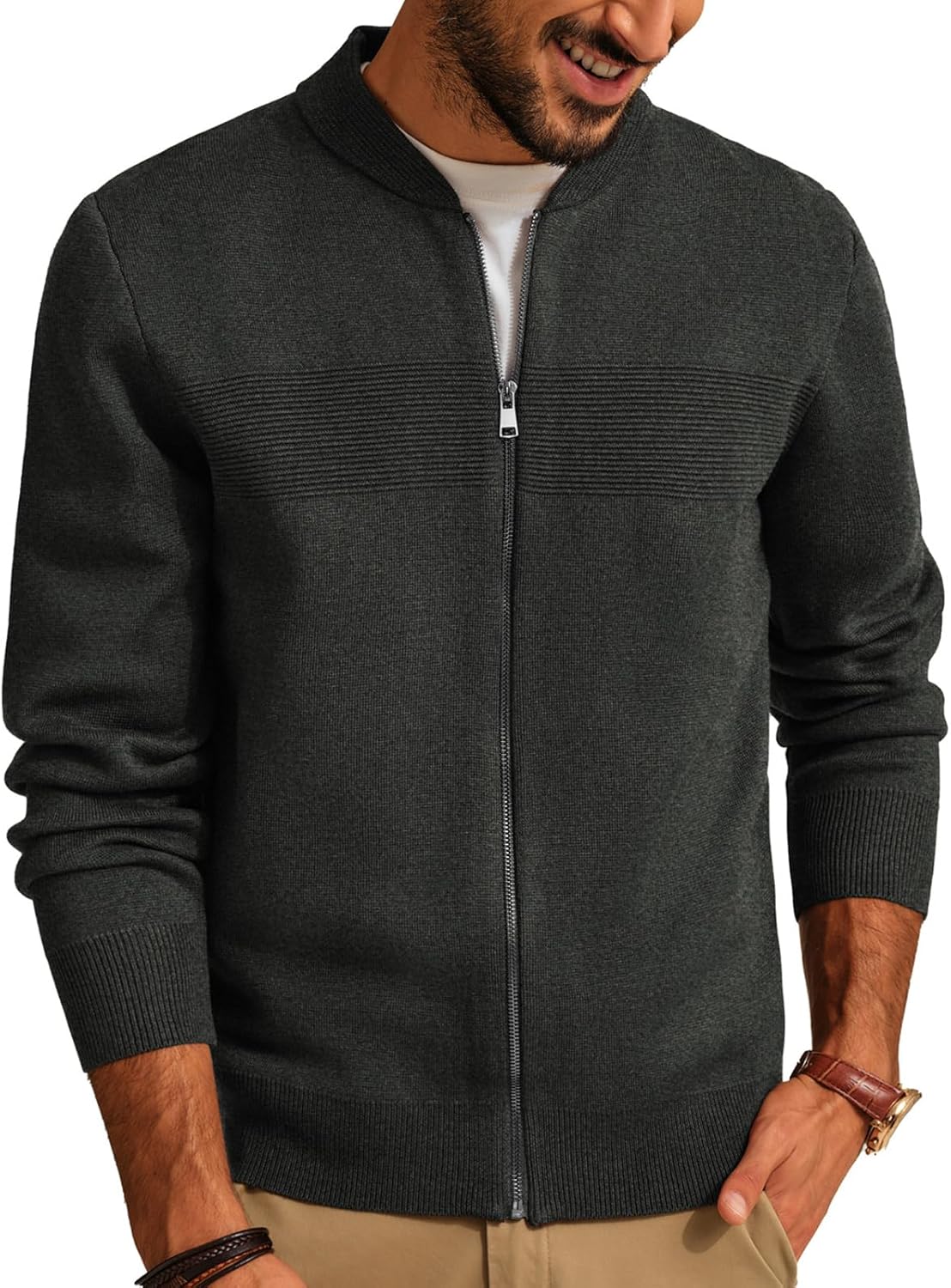 Mens Full Zip Cardigan Sweater for Comfort and Style