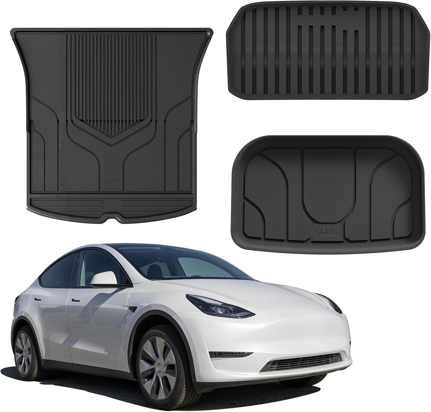 LASFIT Premium Extra Thick Trunk Mats Set for Model Y 2020-2025
