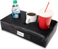 Cup Cozy Pillow Cup Holder (Black Faux Leather) - Spill Prevention