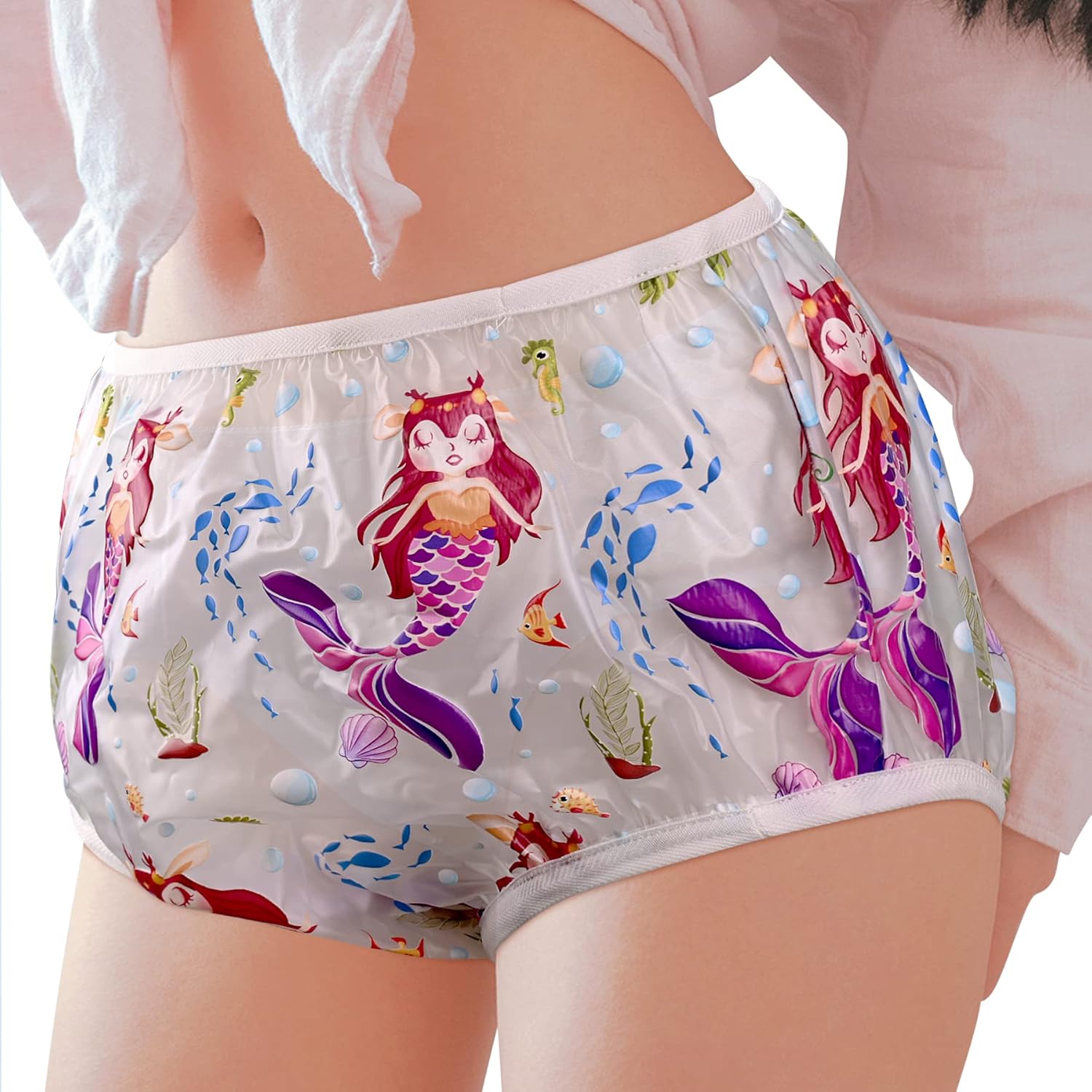 Purple PVC Diaper Cover - Underwater Mermaids | Aimisin