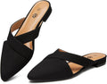 Womens Pointed Toe Backless Mules - Comfortable Memory Foam