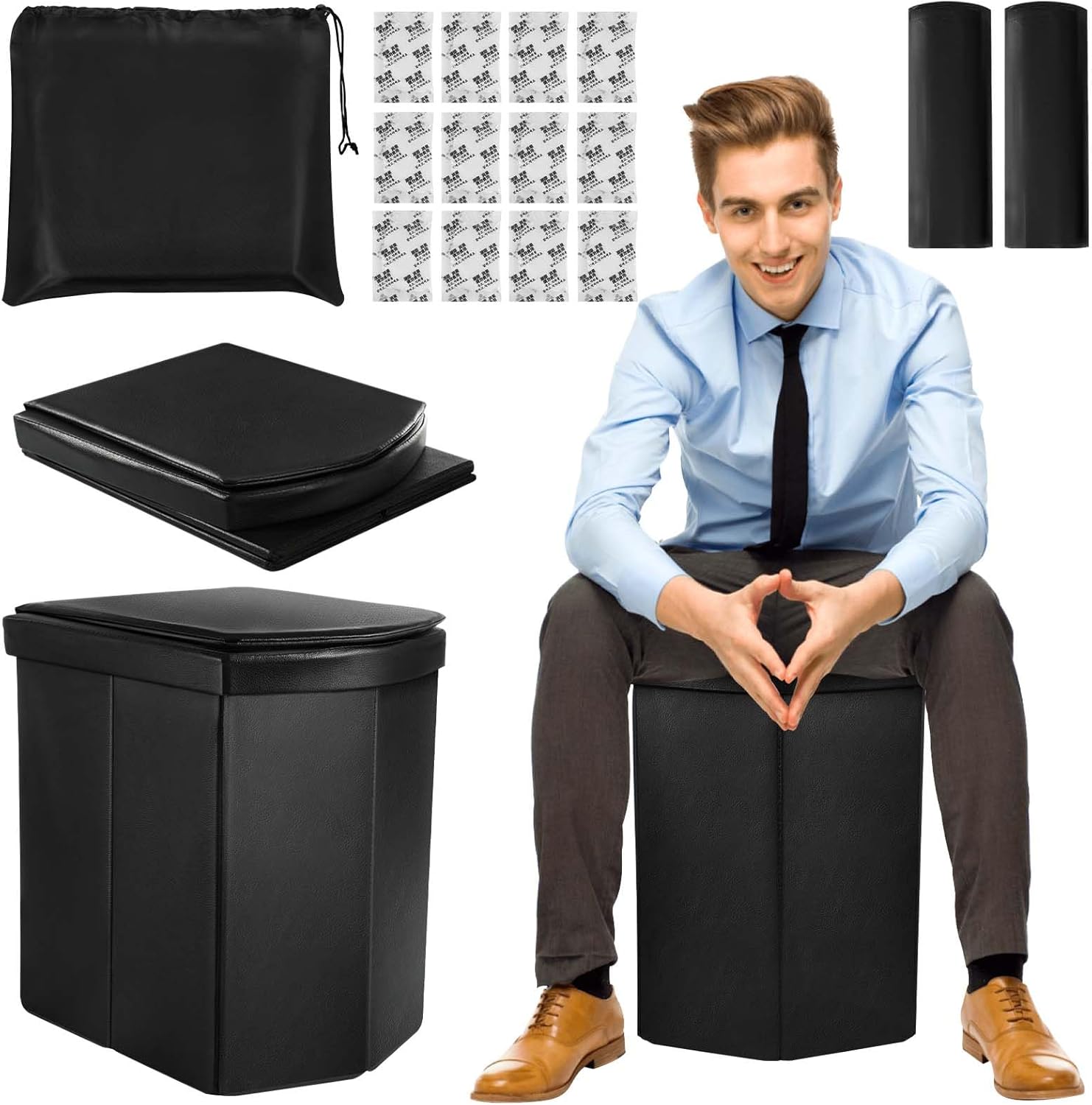 XL Portable Camping Toilet with Lid - On-The-Go Relief