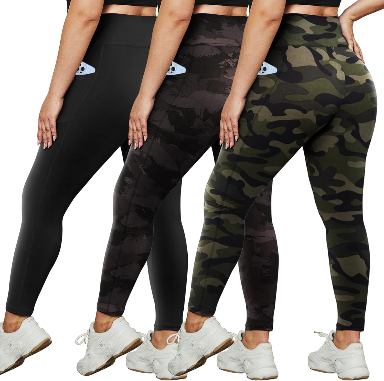 HLTPRO Plus Size Leggings for Women - High Waist Stretchy Pants