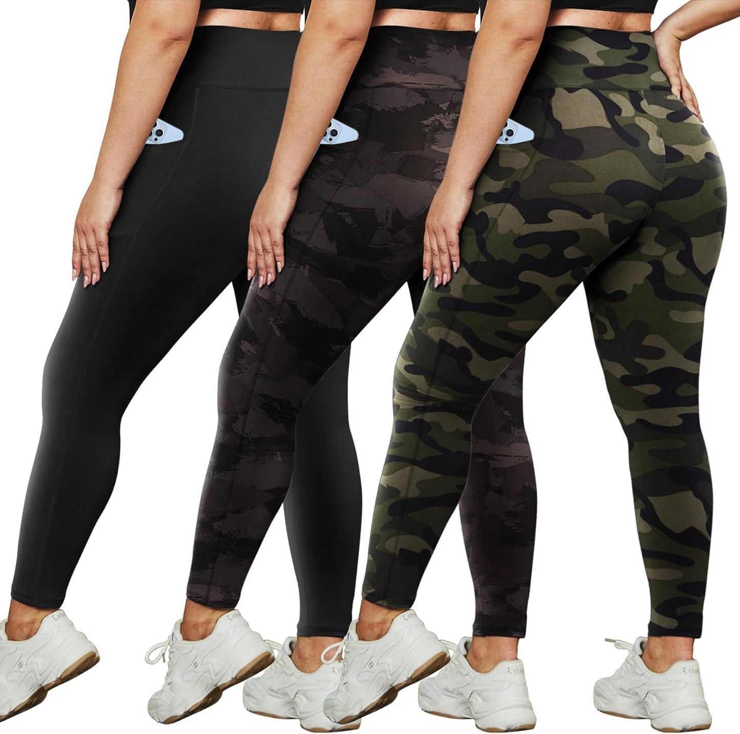 Plus Size Leggings for Women - High Waist Stretchy Comfort