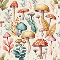Cute Fairyland Mushroom Leaf Peel and Stick Wallpaper - Removable