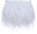 Ostrich Feather Trim Fringe Satin Ribbon Dress Trim - 10 Yards Pack