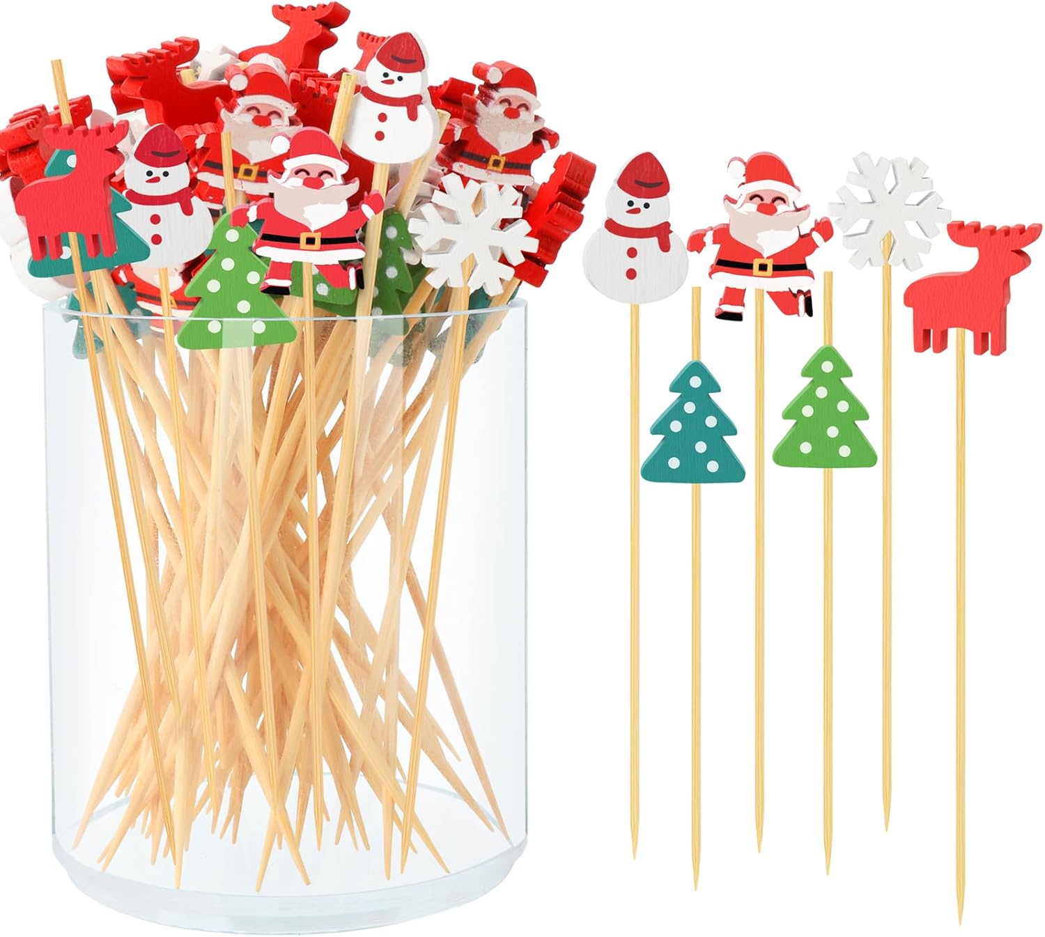 100PCS Christmas Cocktail Picks - Festive Charcuterie Skewers by DOUDOULE