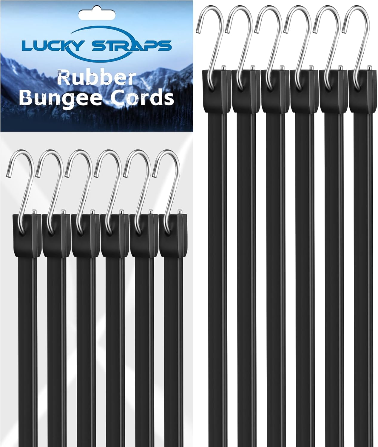 60 Inch Heavy Duty Rubber Bungee Cords for Outdoor Use