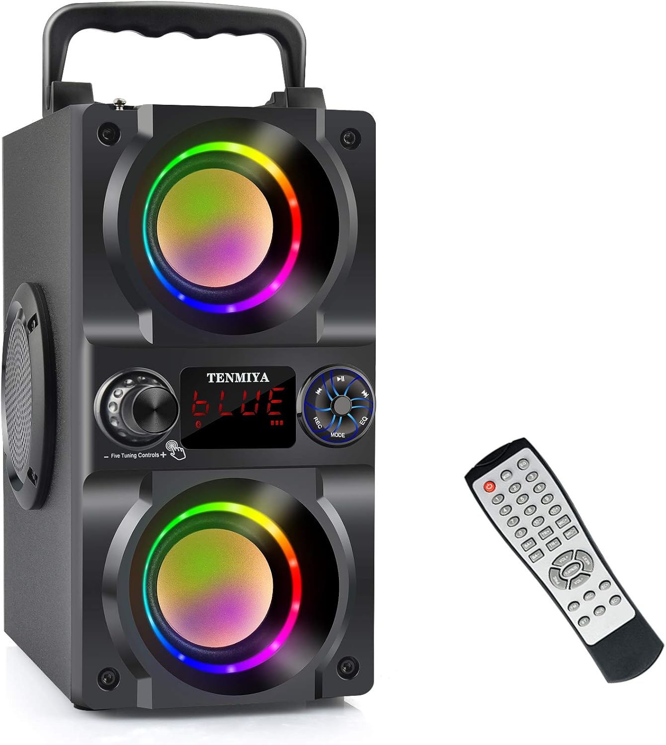 40W Portable Bluetooth Speaker: Powerful Bass & Colorful Lights by TENMIYA