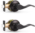 Probrico Passage Door Levers 2 Pack Oil Rubbed Bronze - Keyless