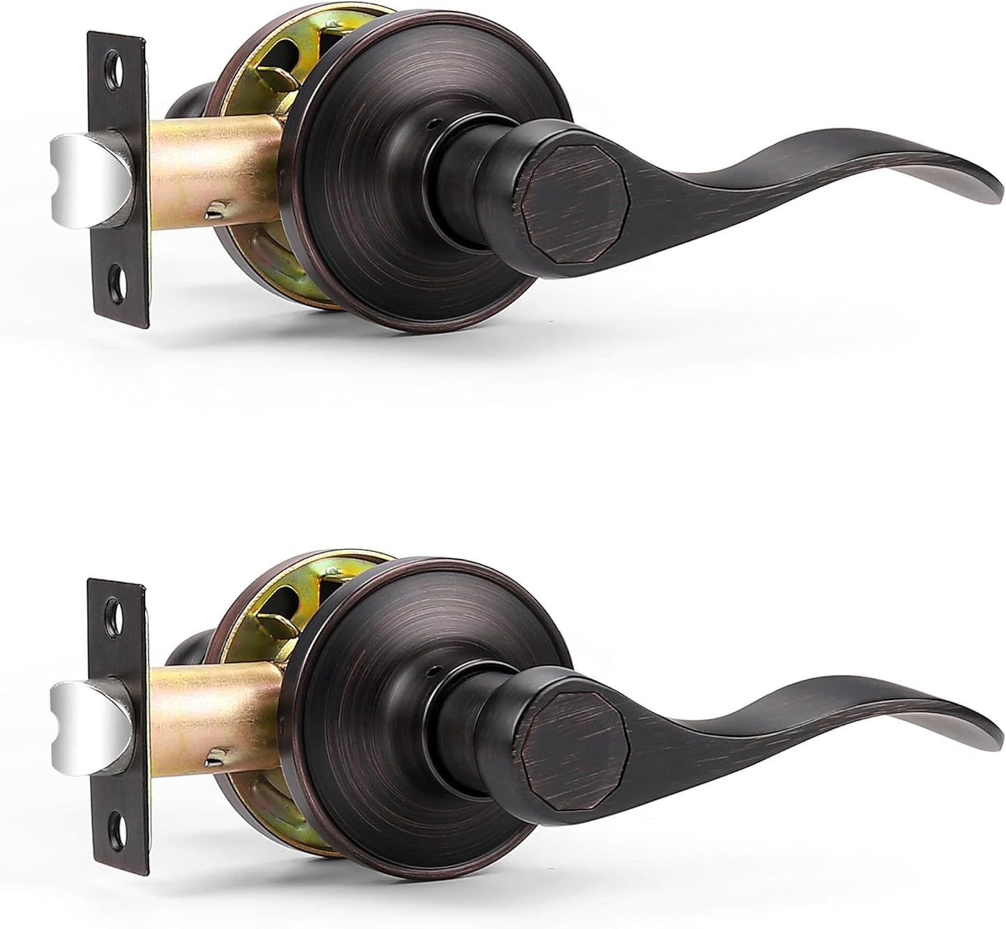 Probrico Passage Door Levers 2 Pack Oil Rubbed Bronze Handles