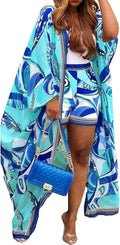 QegarTop Kimono Shorts Set for Women - Flowy Summer Coverup