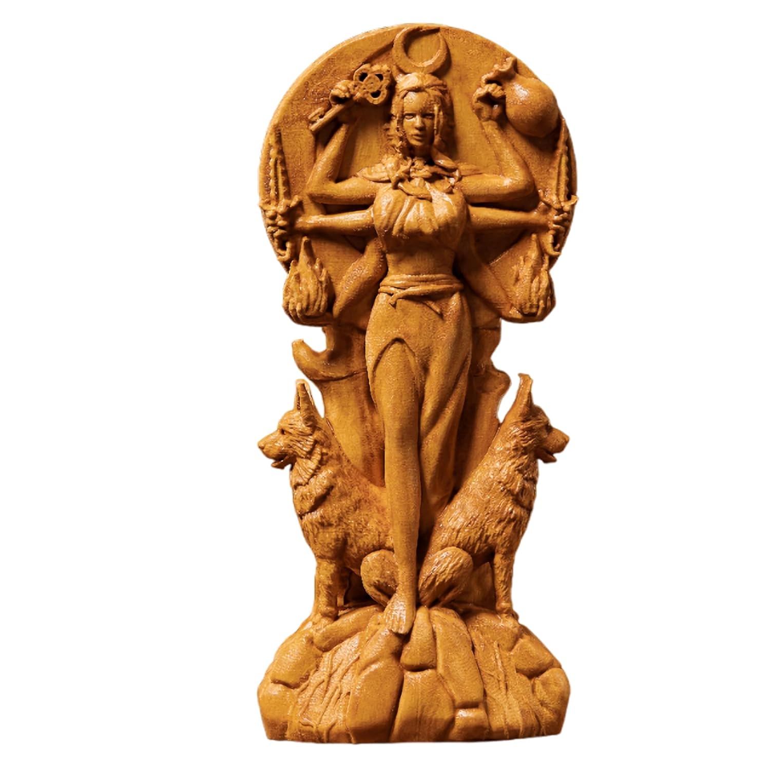 Hecate Statue for Pagan Home Altar - Wicca Goddess Carving