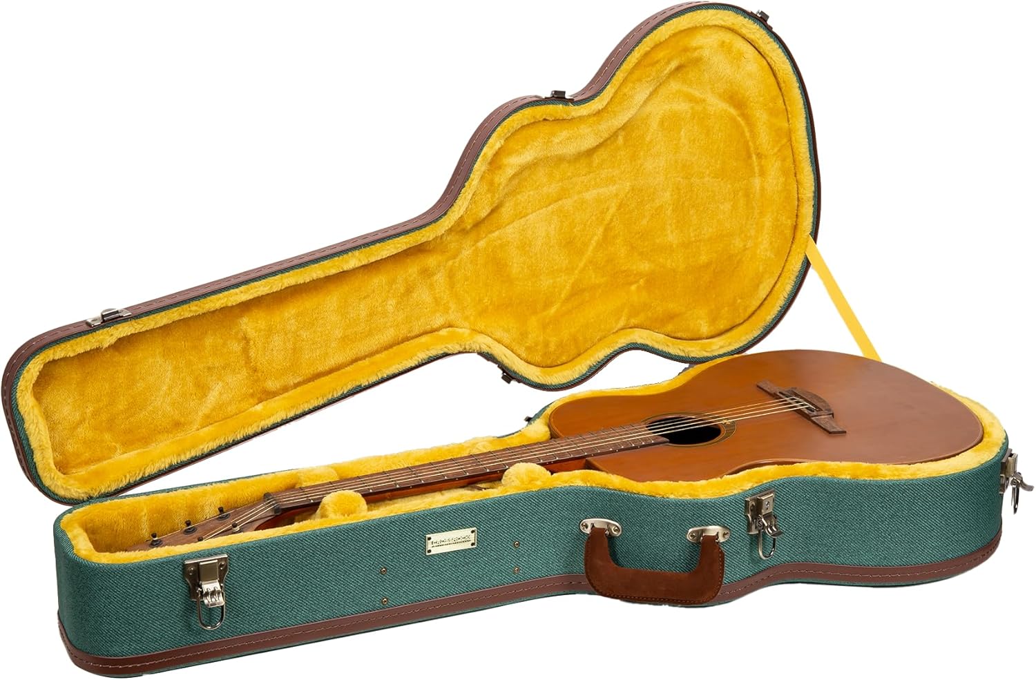 Premium Malachite Blue Eco Tweed OM Guitar Case