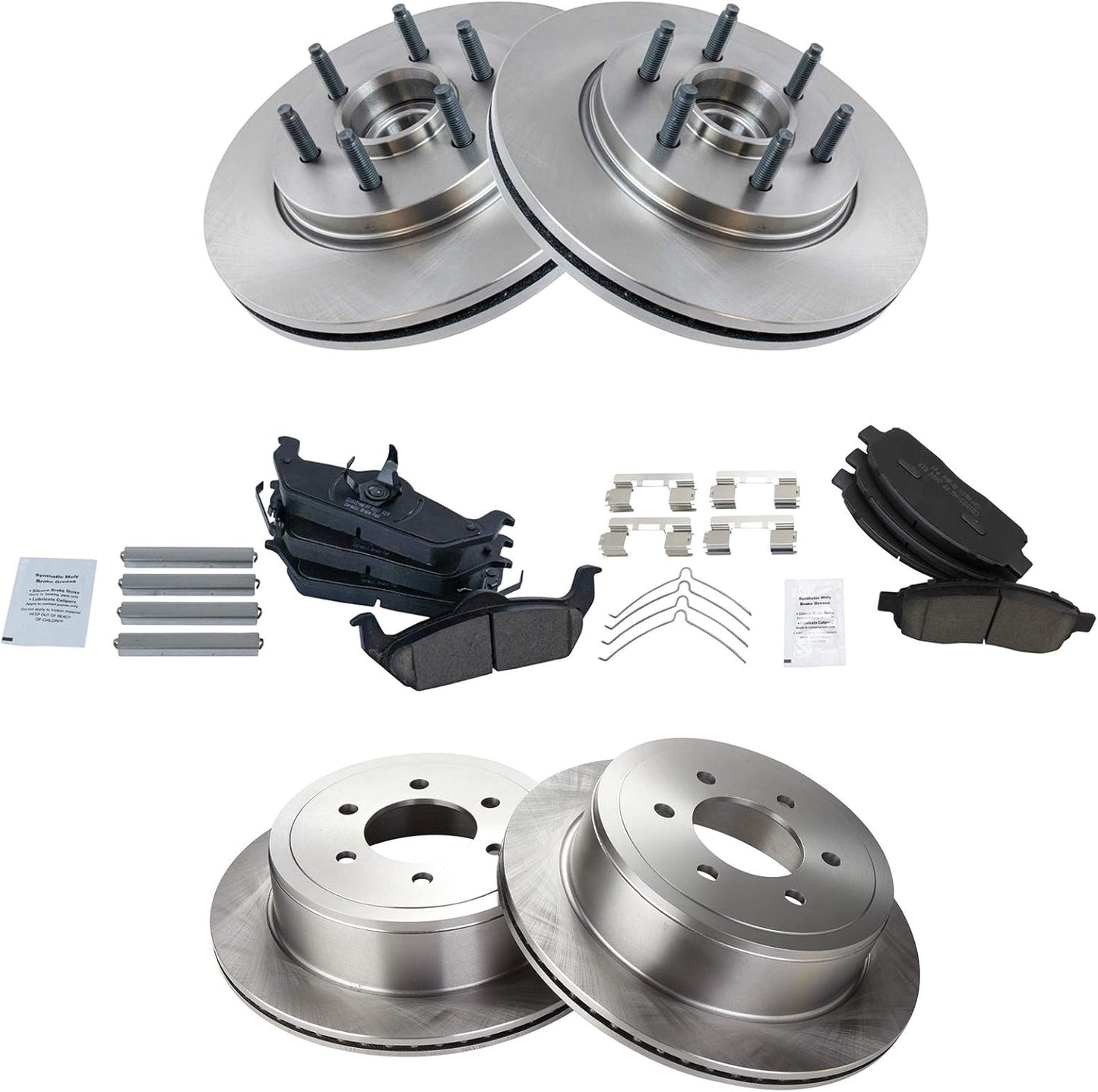 TRQ Brake Pad & Rotor Kit for 2004-2008 Ford F-150 Vehicles