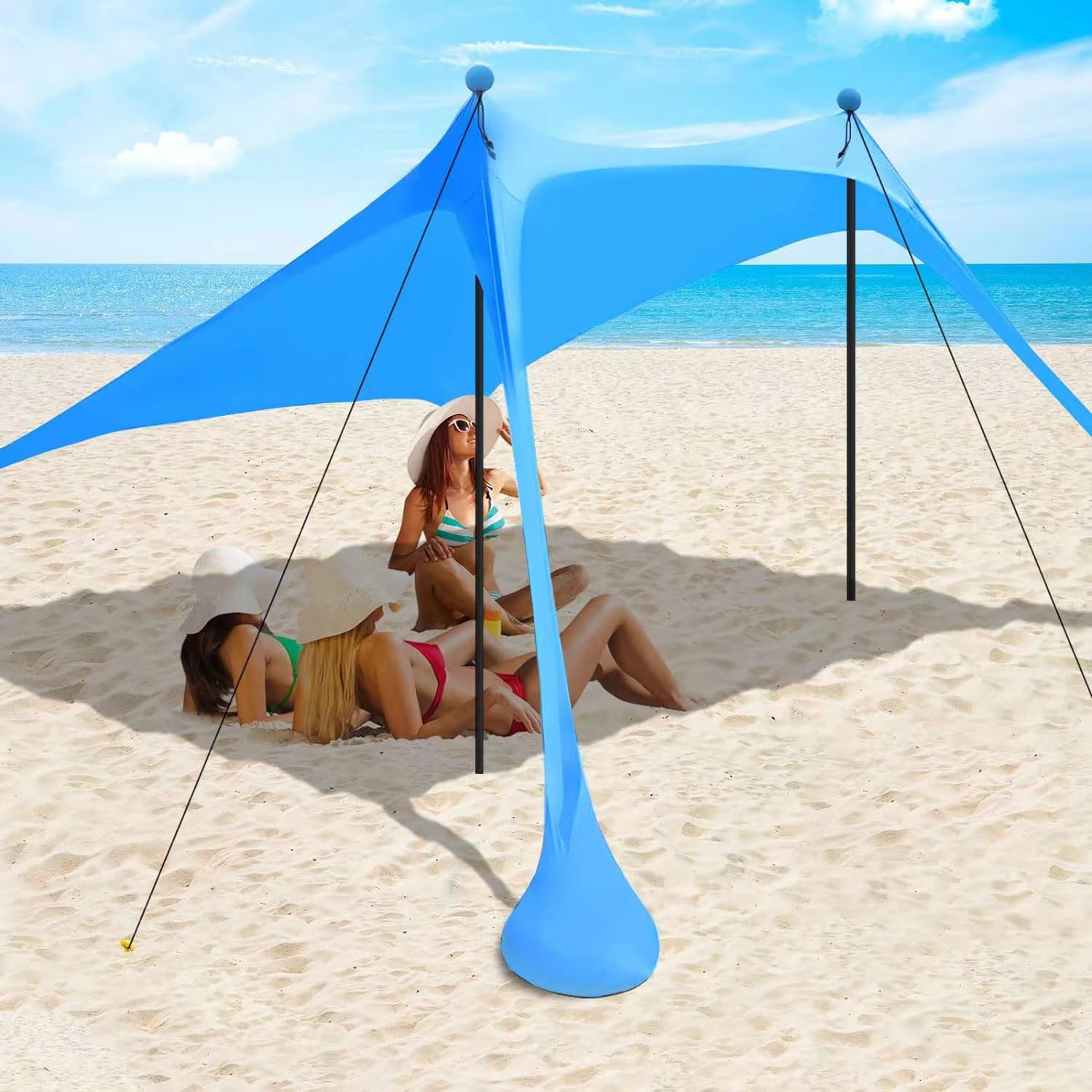 2-Pole Beach Canopy with UPF 50+ Sun Protection