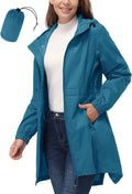 33,000ft Women's Waterproof Long Rain Coat with Hood - Packable dry