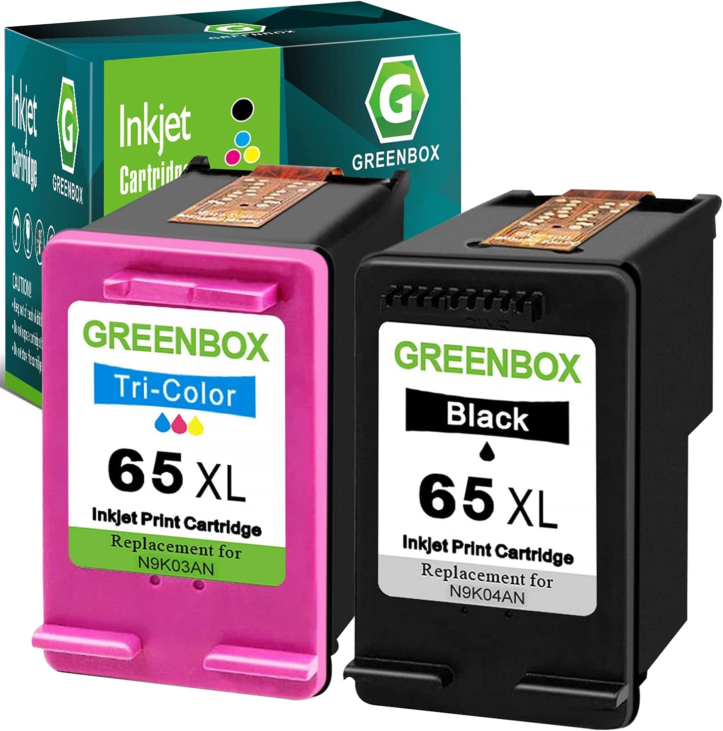 GREENBOX 65XL High-Yield Replacement Ink Cartridges for HP Printers