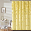 Lush Decor Riley Shower Curtain 72in x 72in, Yellow - Textured Bow