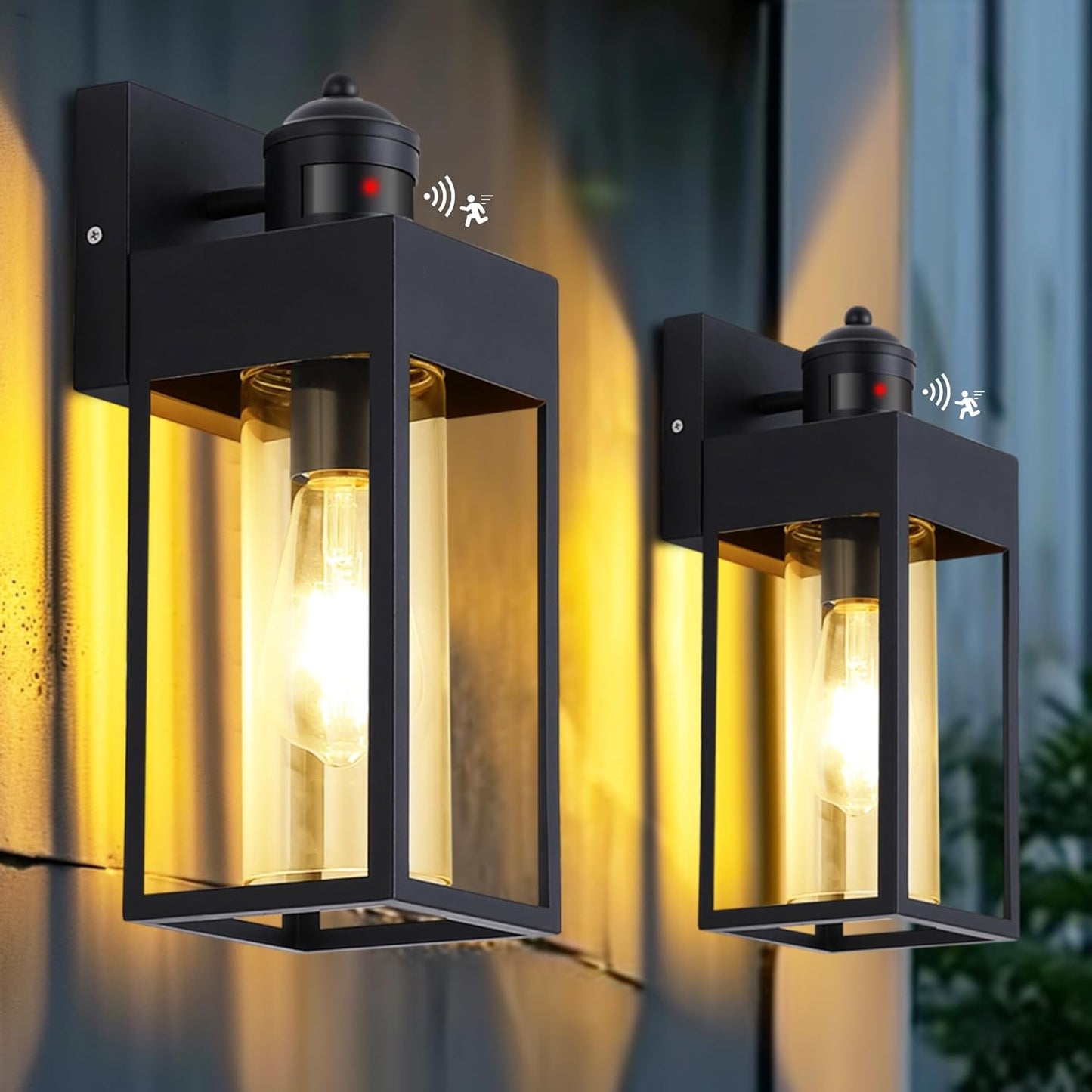 Motion Sensor Outdoor Wall Lanterns for Dusk to Dawn Lighting