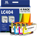 LC404XL Ink Cartridges 4 Pack for Brother MFC-J1205W - High Yield