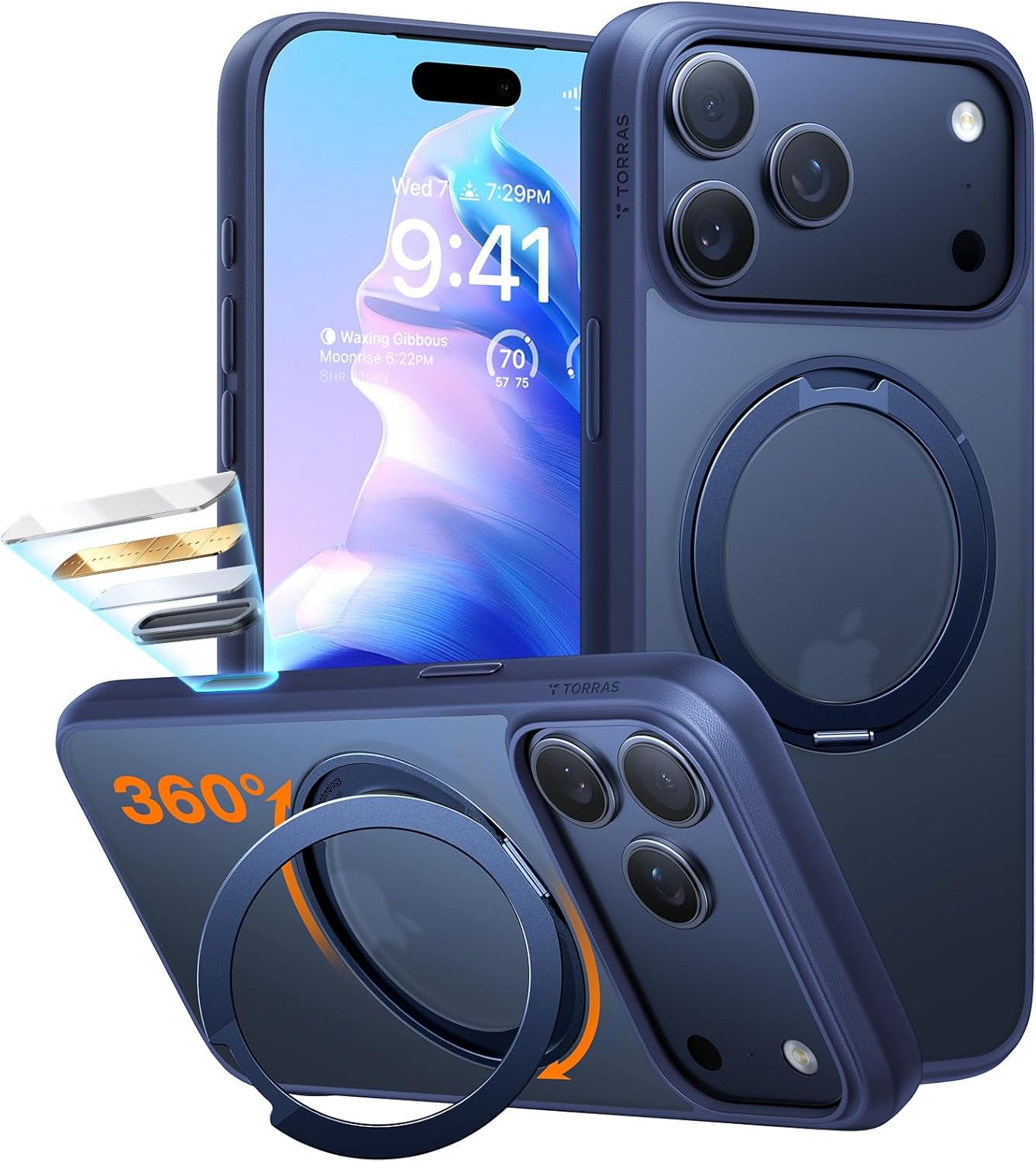 TORRAS Upgrade 360 Magnetic Stand for iPhone 17 Pro Case