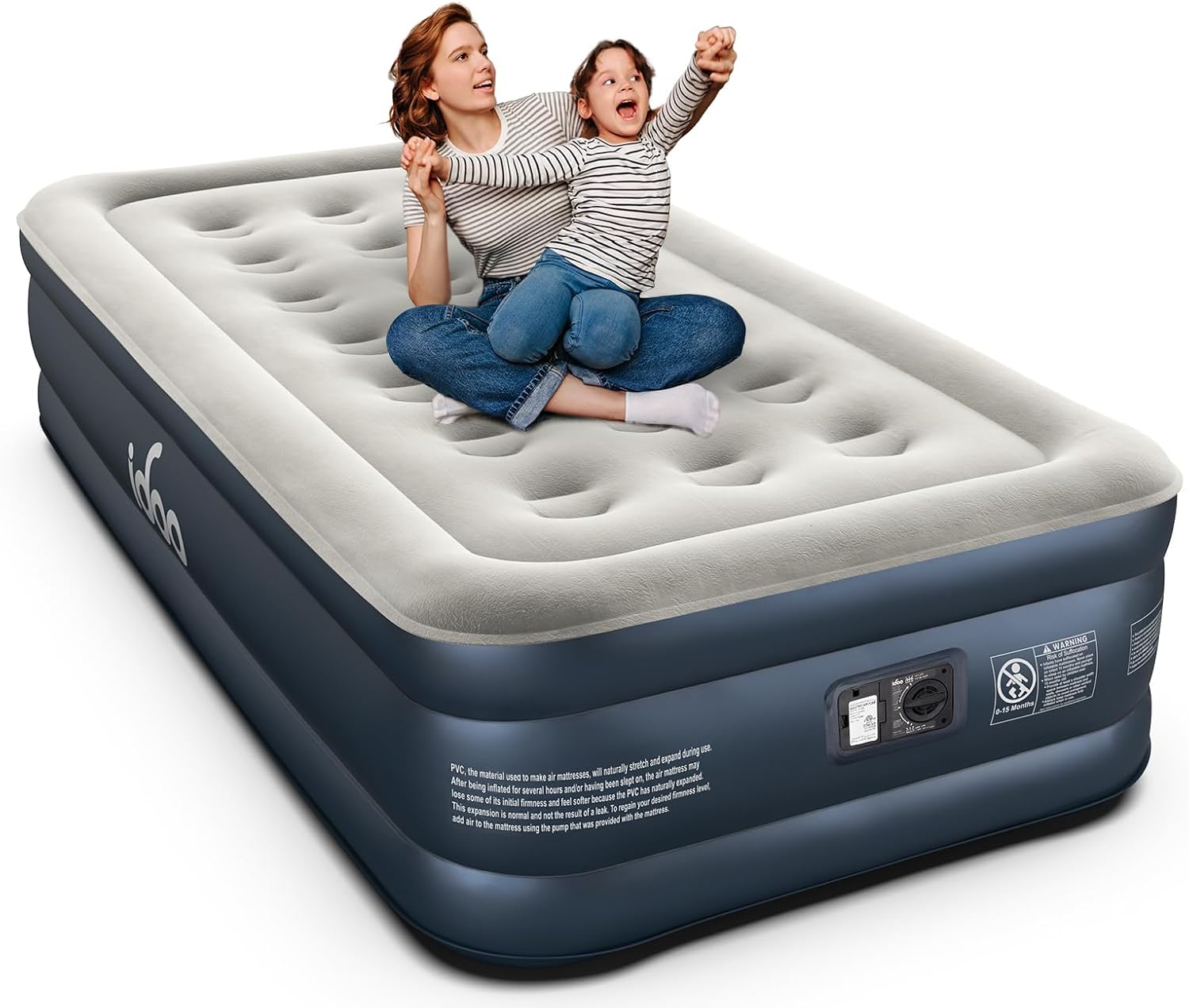 iDOO Twin Air Mattress with Built in Pump for Comfort and Ease