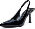 Women's Slingback Kitten Heel Pointed Stiletto Pumps - Elegant Mid