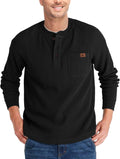 ZITY Long Sleeve Henley Waffle Thermal Shirt - Casual Warmth Men's