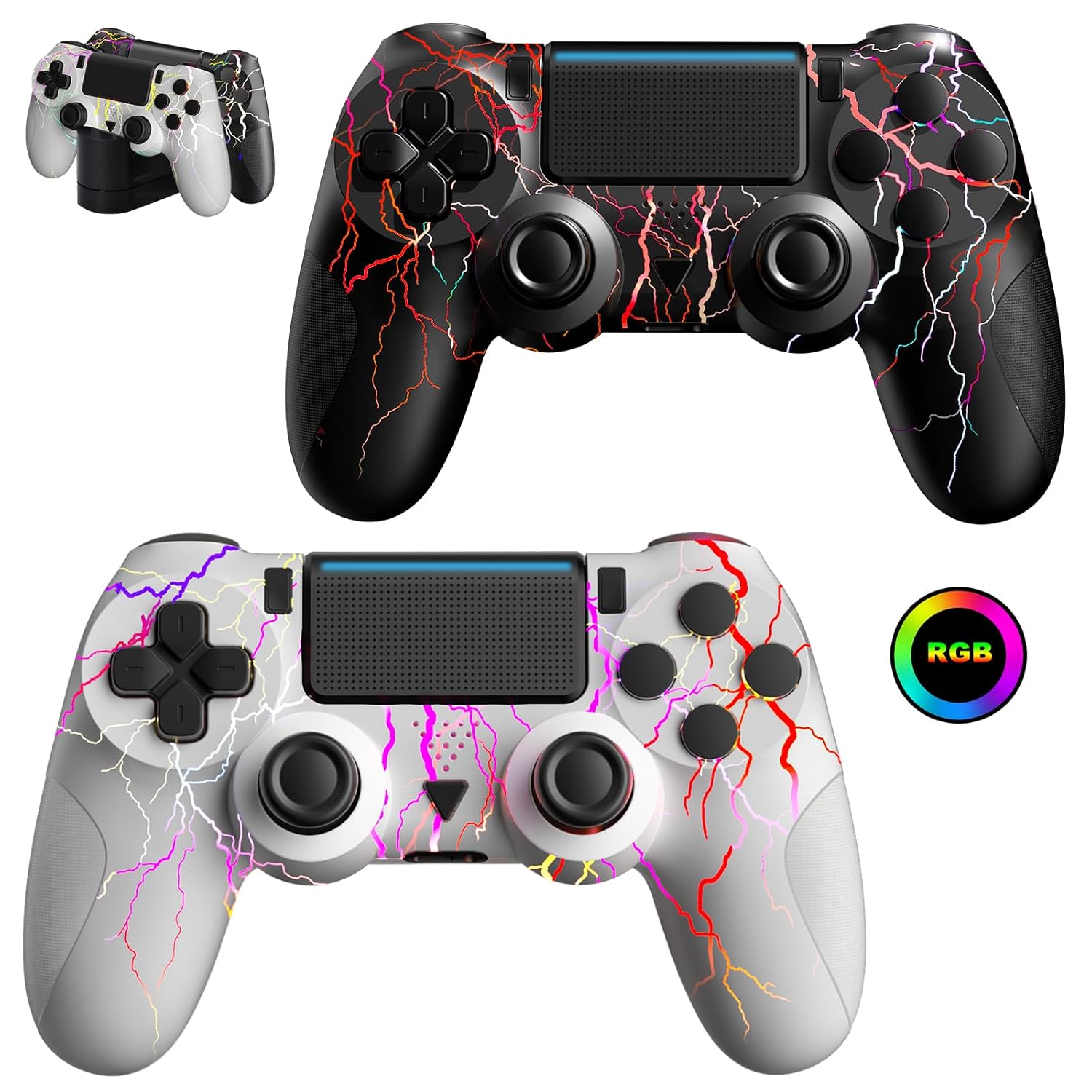 BOKESUYA Wireless Controllers for PS4 with 1000mAh Battery