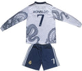 Madrid #7 White Dragon Edition Kids Long Sleeve Jersey Set - Youth