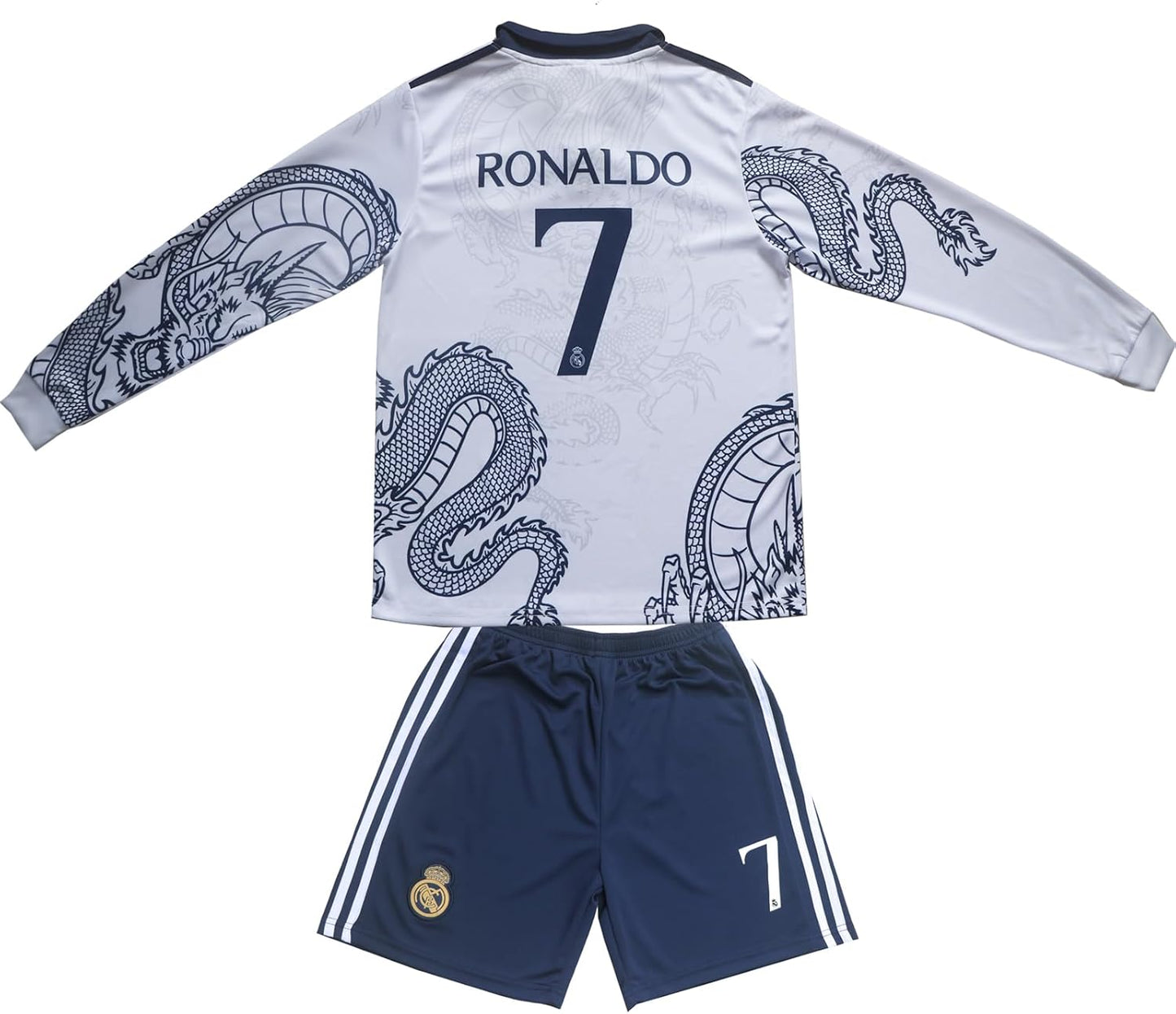 Madrid #7 Special White Dragon Edition Kids Jersey Shorts Set