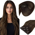 Sunny Hair Clip in Extensions Dark Brown Ombre 20in - Natural Blend