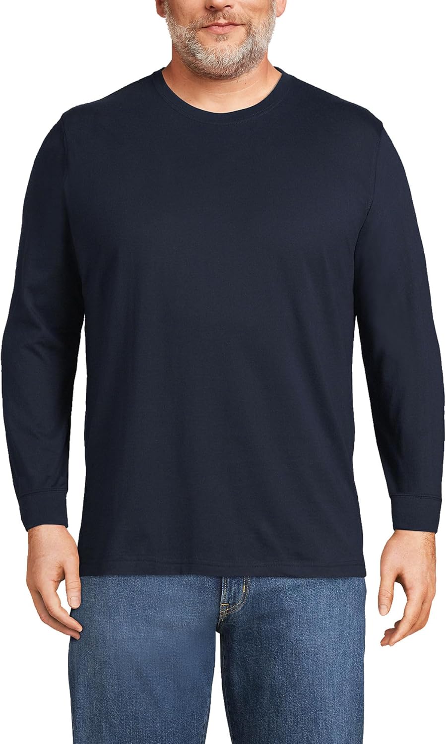 Lands' End Men's Super-T Long Sleeve T-Shirt for Everyday Comfort