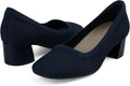 Low Chunky Heels Dress Shoes for Women - Comfortable Knit (Style 71CD)