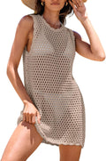 Elegant Women's Knit Swimsuit Cover-Up Dress for Beach Outings