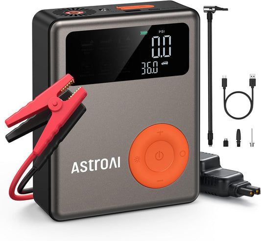AstroAI Jump Starter: 1750A Power + Air Compressor