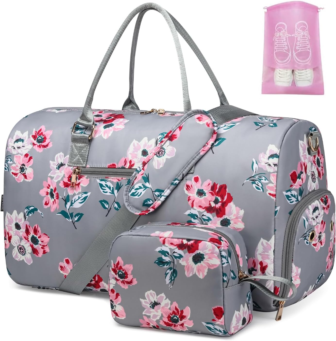 Duffle Bag for Travel with Shoe Compartment and Toiletry Bag