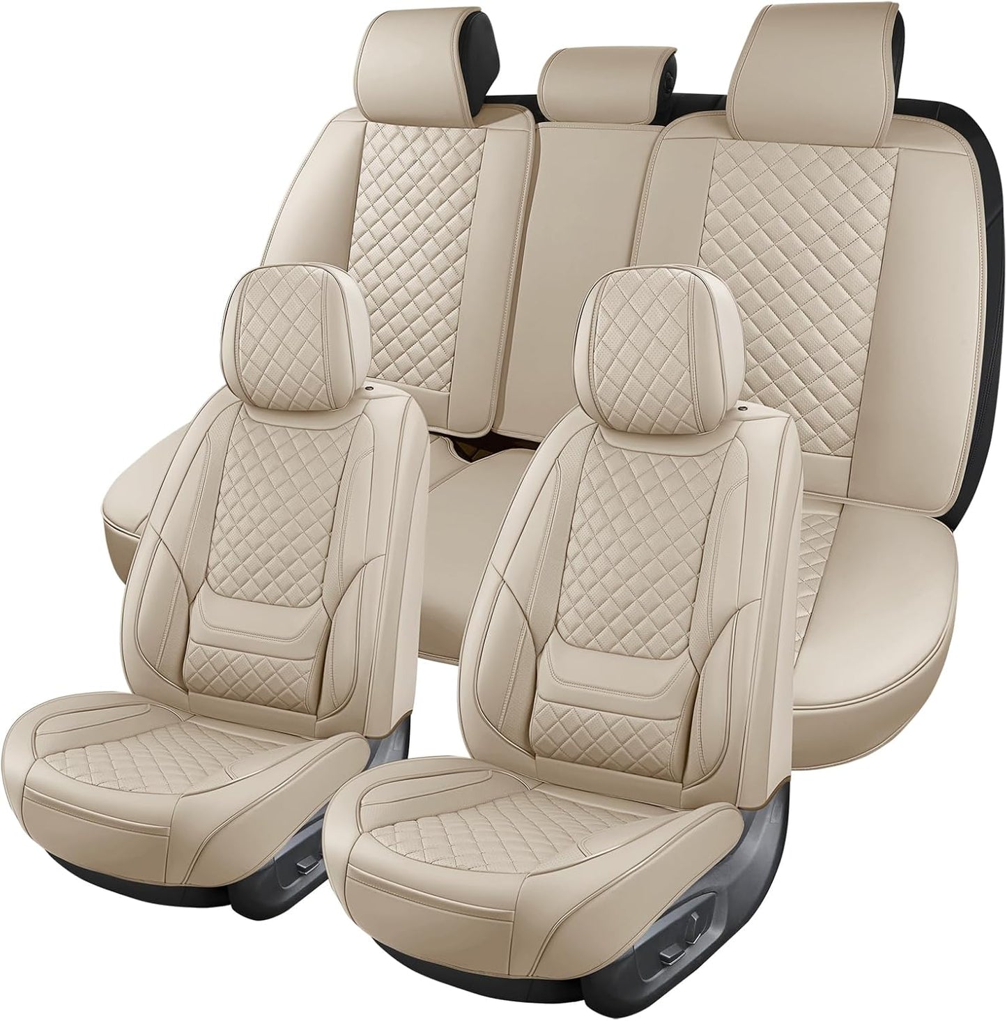 Leather Car Seat Covers Full Set for Breathable Protection