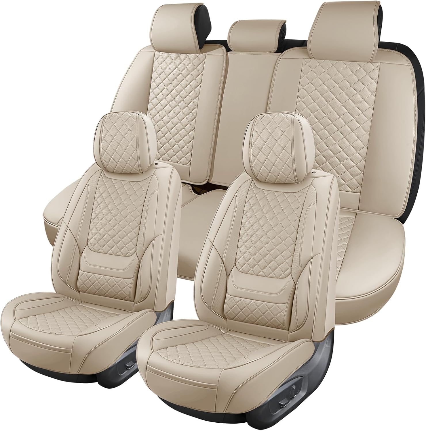 Leather Car Seat Covers Full Set for Breathable Protection