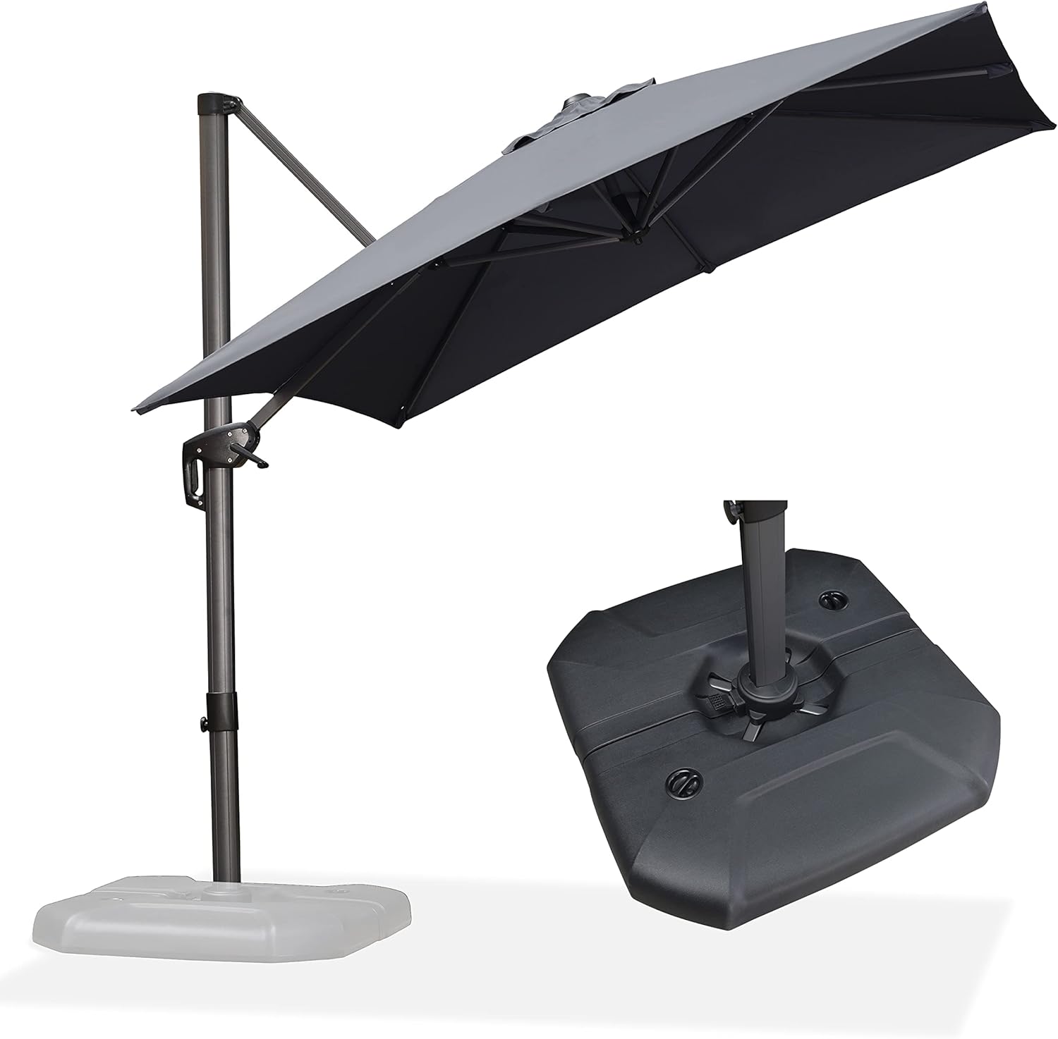 8 Feet Square Cantilever Umbrella for Patio with 360-Degree Rotation