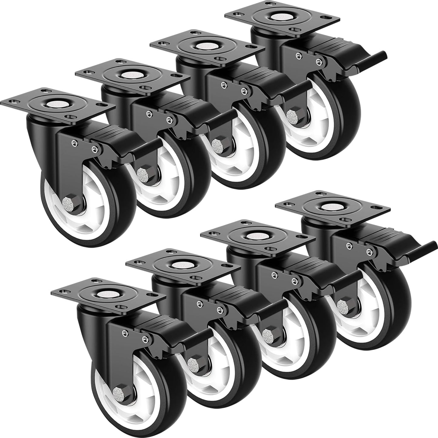 4 inch Swivel Caster Wheels with Safety TotalLock for Heavy Duty