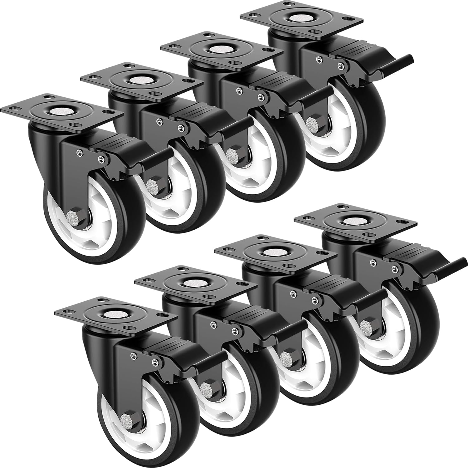 4 inch Swivel Caster Wheels with Safety TotalLock for Heavy Duty